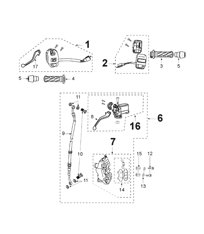 Brake master cylinder - Brake caliper - Brake pads - Brake hose - Handlebar switches Peugeot Speedfight 3 50 2T AC red