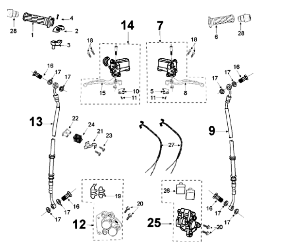 Remsysteem Peugeot Tweet 125 V E3 2013-2017