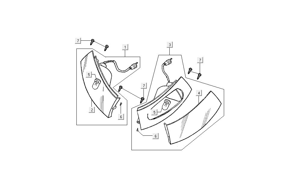Turn signal for Kymco B&W LC 2-stroke silver