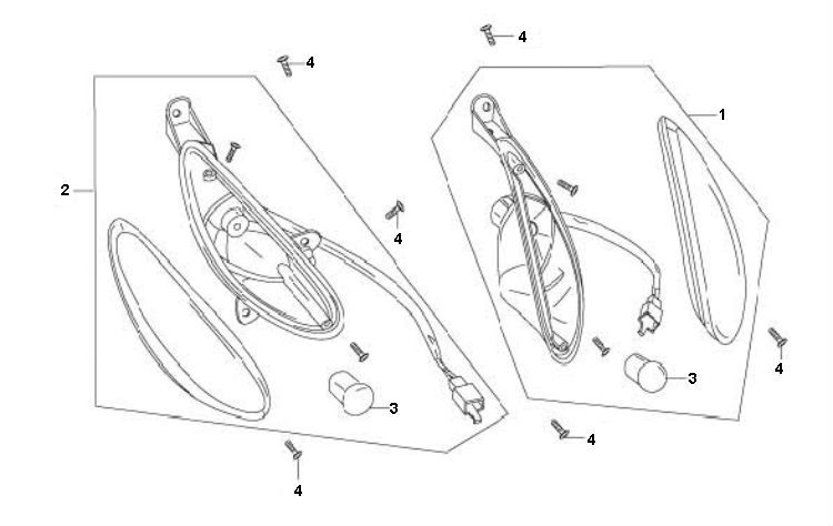 Front turn signal Peugeot V-clic 4-stroke