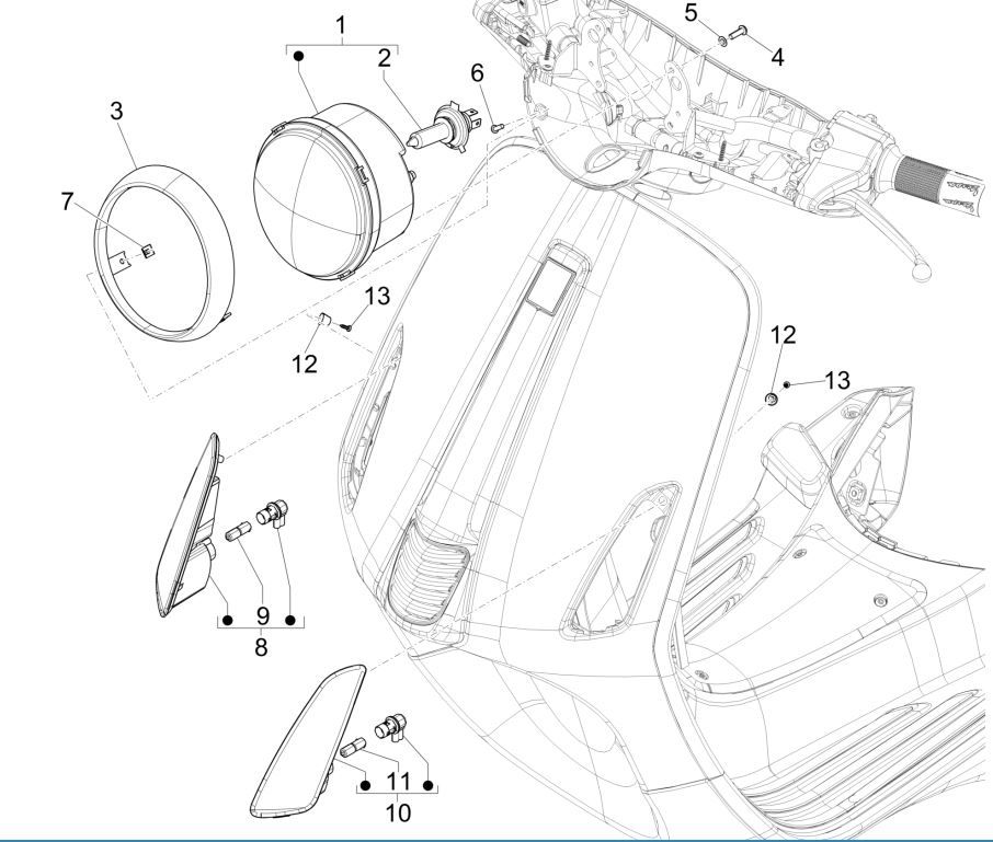 Front lights - Turn signals Vespa Primavera 125 4T 3V IE ABS