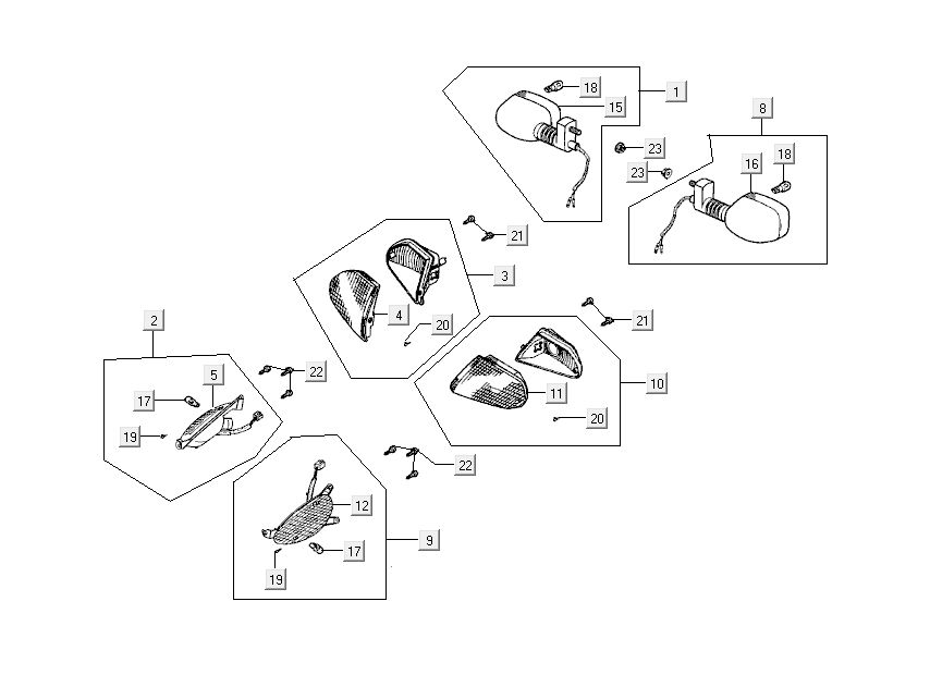 Turn Signals Kymco DJ 2-stroke Black