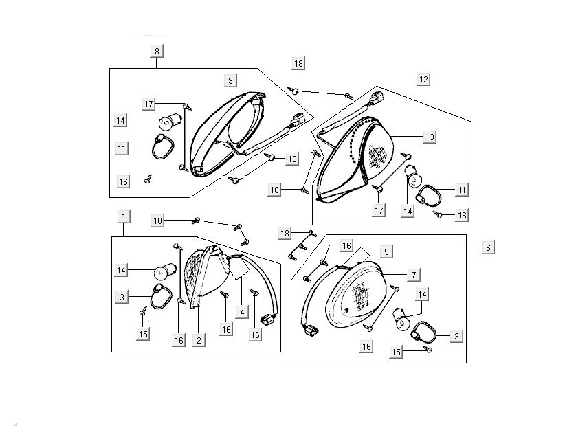 Turn signals Kymco People 2-stroke red