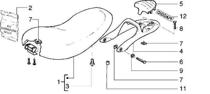 Saddle Piaggio Liberty 2-stroke up to 2005