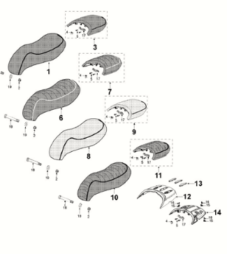 Saddle Peugeot Django 125 EFI E5 2021-2022 MILKY WHITE/ DRAGON (G9)