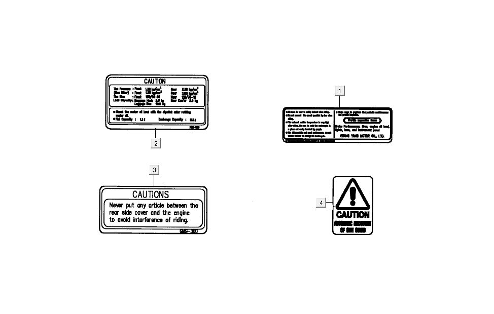 Safety Stickers Kymco Dink AC 2-stroke Silver