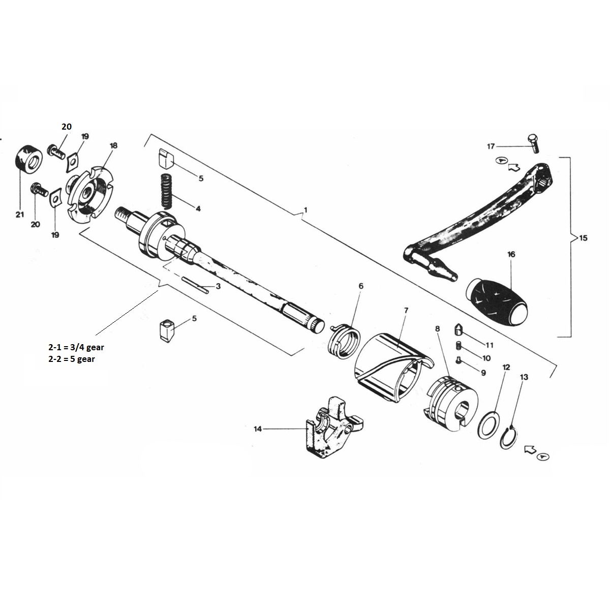 Zundapp 529-028 and 029 switch axle