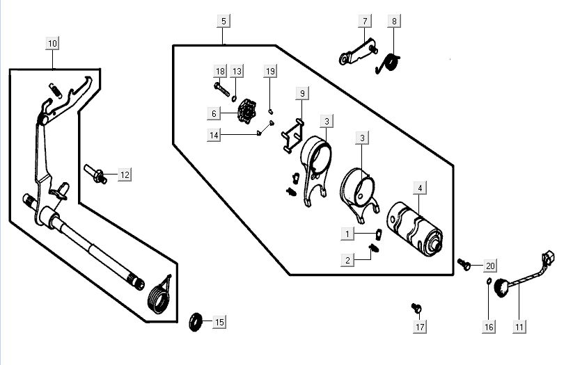 Switching parts Kymco Activ 4-stroke silver