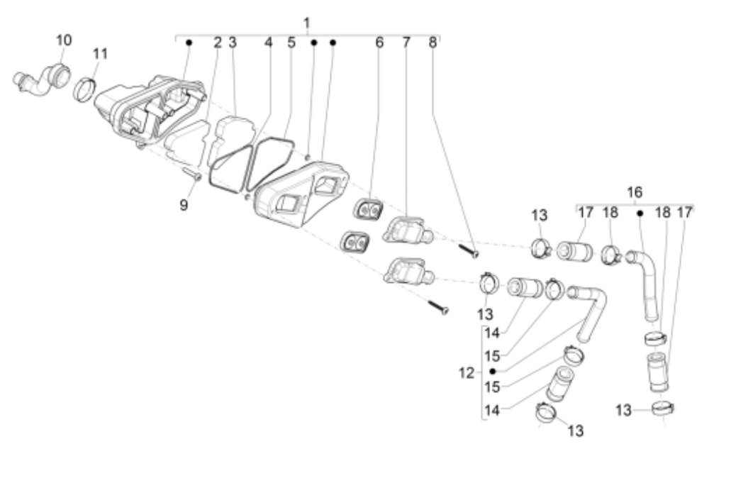 Secondary air supply Piaggio NRG Power 50 2-stroke LC Euro 4