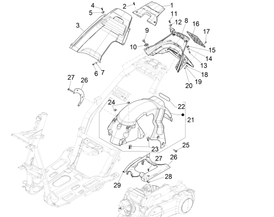 Piaggio NRG Power 50 2-stroke LC Euro 4 rear fender