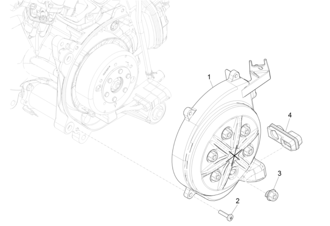 Flywheel cover Piaggio NRG Power 50 2-stroke LC Euro 4