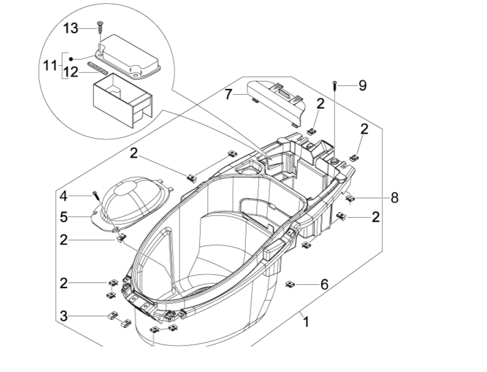 Piaggio NRG Power 50 2-stroke LC Euro 4 helmet box