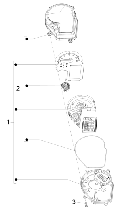 Speedometer - Cockpit Piaggio NRG Power 50 2-stroke LC Euro 4