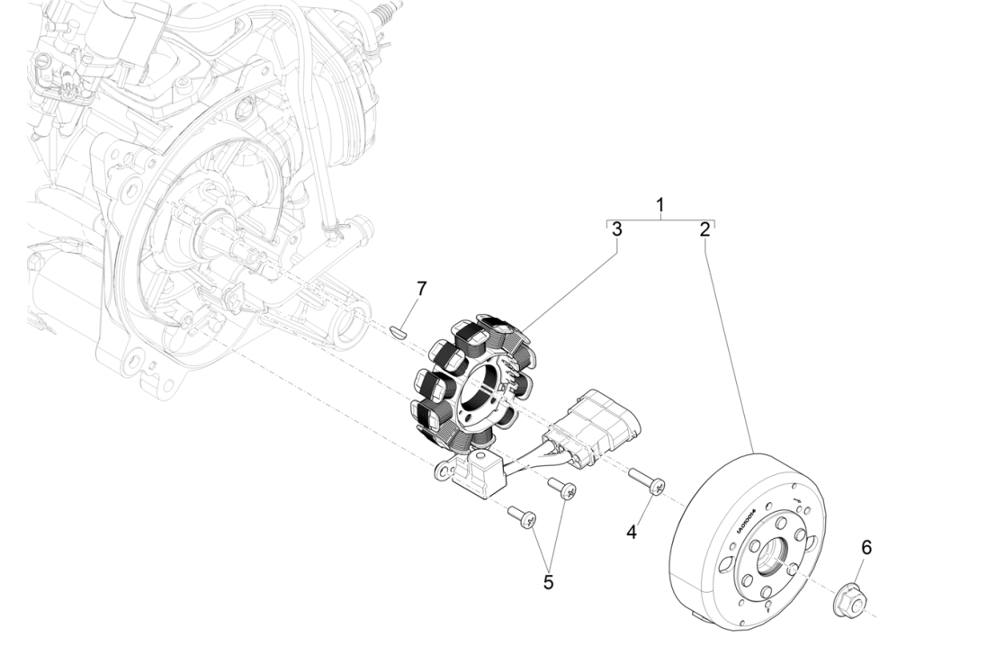 Ignition - Stator - Flywheel Piaggio NRG Power 50 2-stroke LC Euro 4