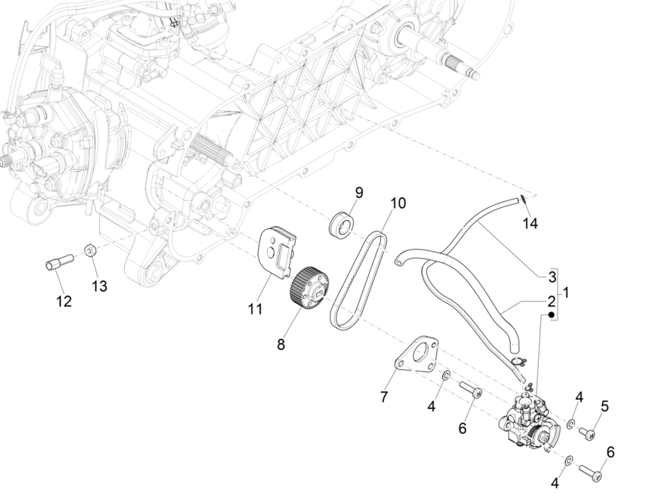 Piaggio NRG Power 50 2-stroke LC Euro 4 oil pump