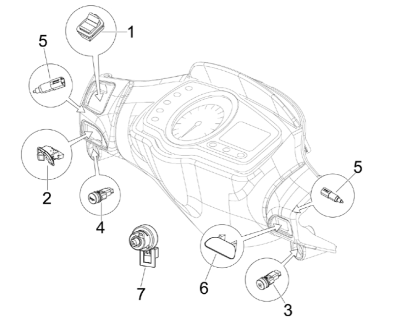 Switches - Pushbuttons Piaggio NRG Power 50 2-stroke LC Euro 4