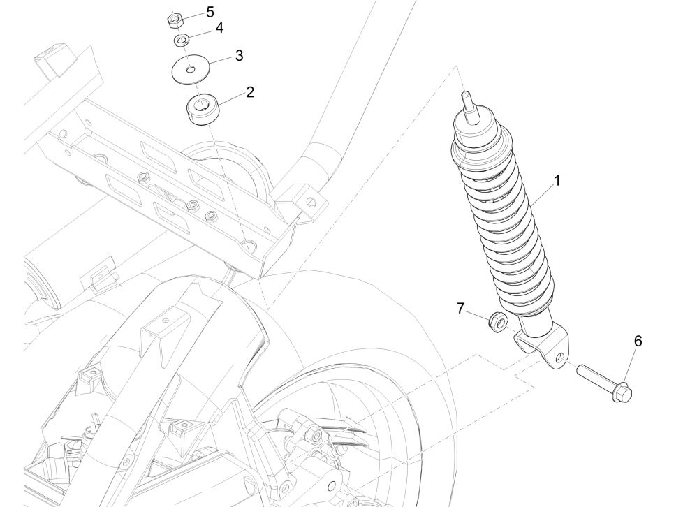 Piaggio NRG Power 50 2-stroke LC Euro 4 shock absorber