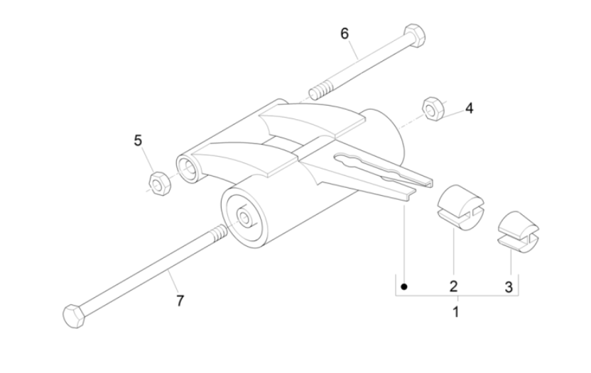 Piaggio NRG Power 50 2-stroke LC Euro 4 engine suspension