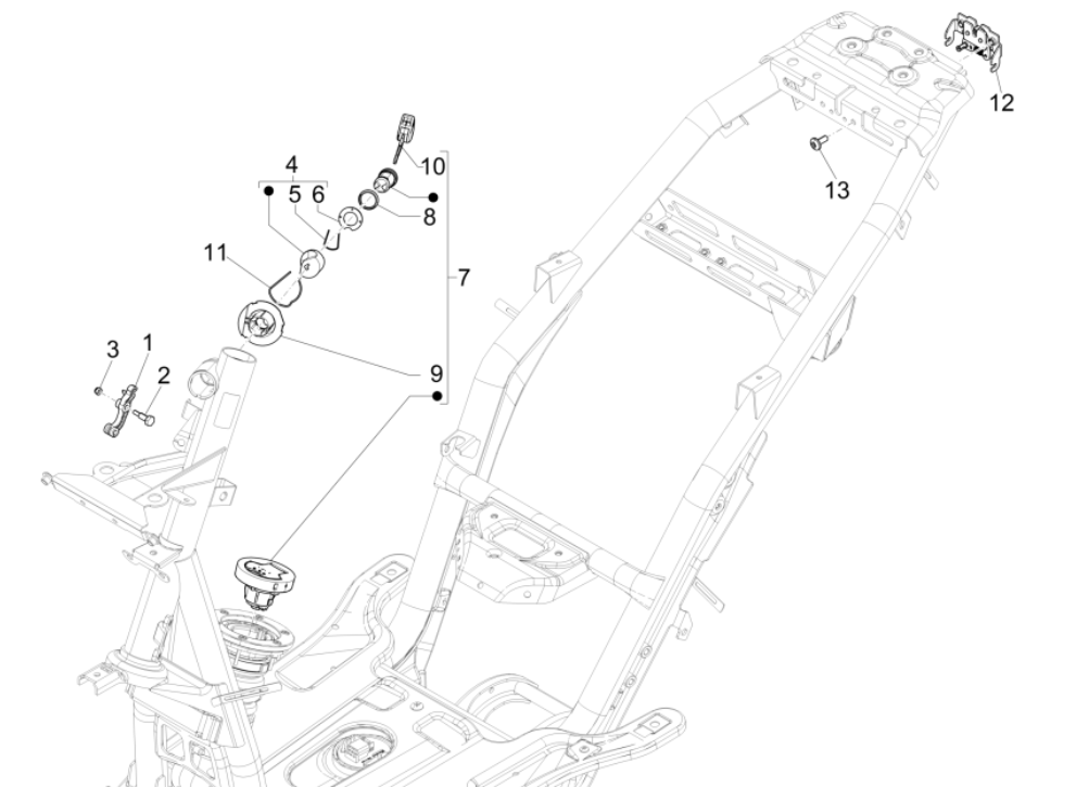 Piaggio NRG Power 50 2-stroke LC Euro 4 ignition lock