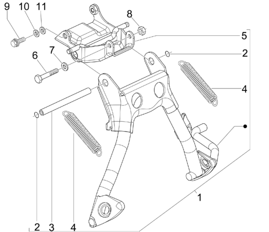 Piaggio NRG Power 50 2-stroke LC Euro 4 center stand