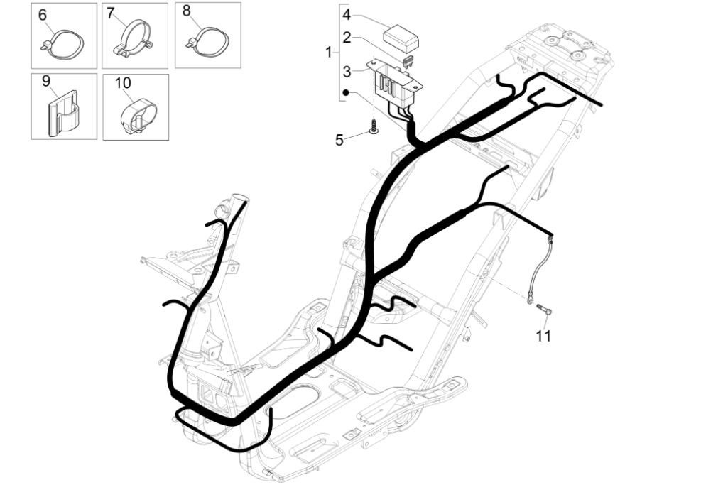 Main cable group Piaggio NRG power H2O E4