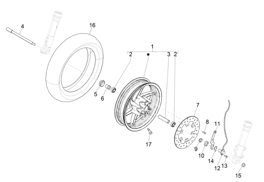Piaggio NRG Power 50 2-stroke LC Euro 4 front wheel
