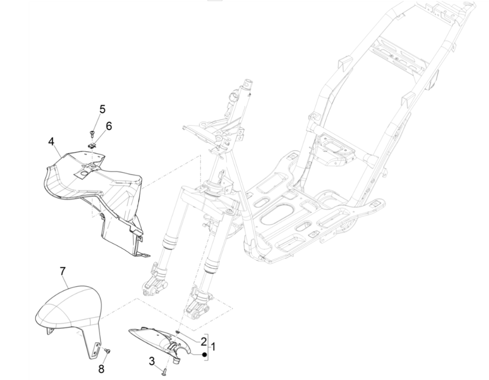 Front fender - Mudguards Piaggio NRG Power 50 2-stroke LC Euro 4