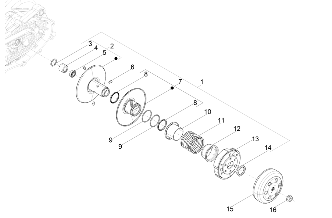 Piaggio NRG power LC Euro 4 clutch