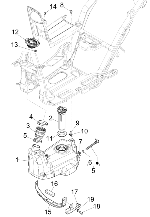Gas tank - Tank float - Piaggio NRG Power 50 2-stroke LC Euro 4 vacuum valve