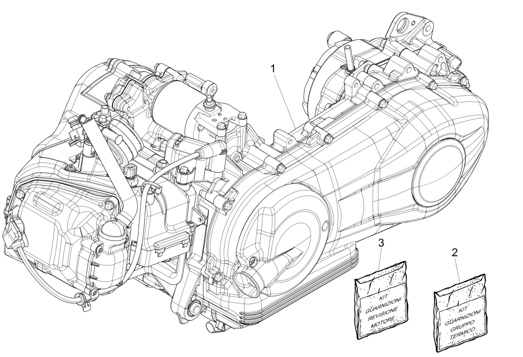 Complete engine block Vespa Sprint 150 3V IE ABS Euro 3 2015