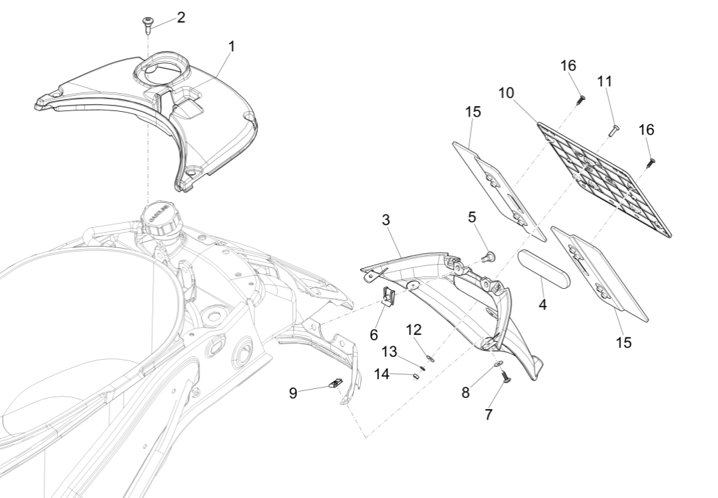 Vespa Sprint 150 3V IE ABS Euro 3 2015 rear fender