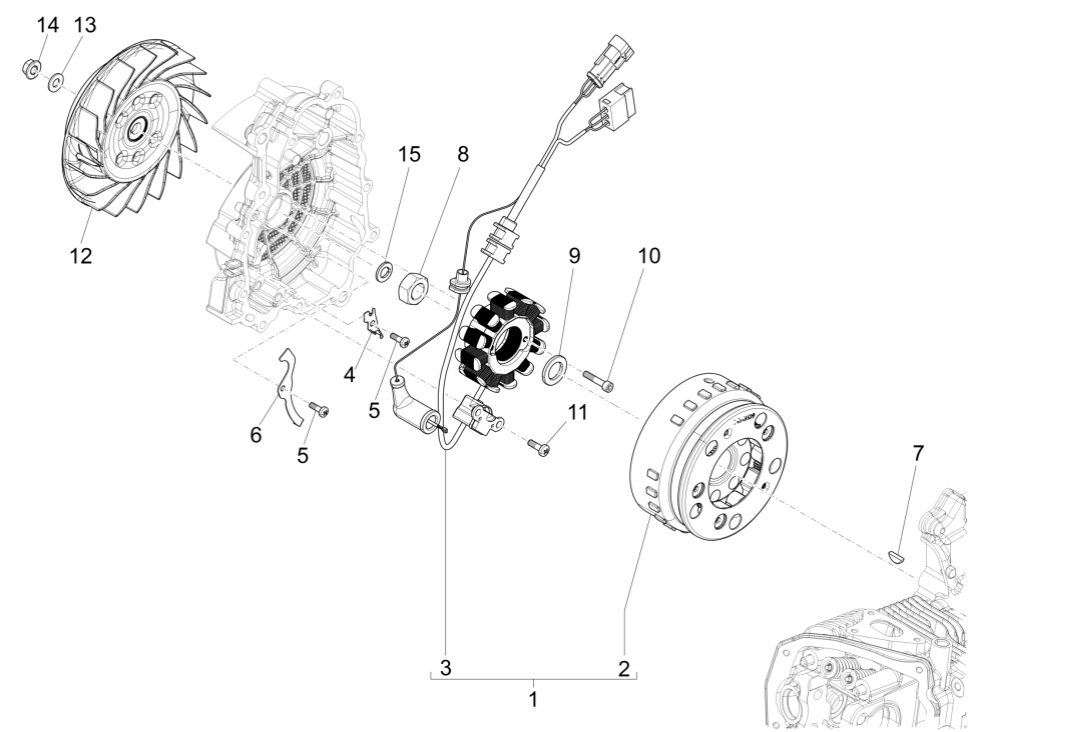 Ignition - Stator - Flywheel Vespa Sprint 150 3V IE ABS Euro 3 2015