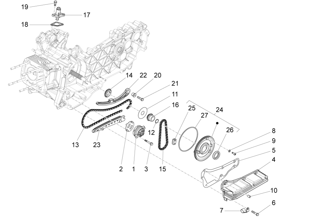 Vespa Sprint 150 3V IE ABS Euro 3 2015 oil pump