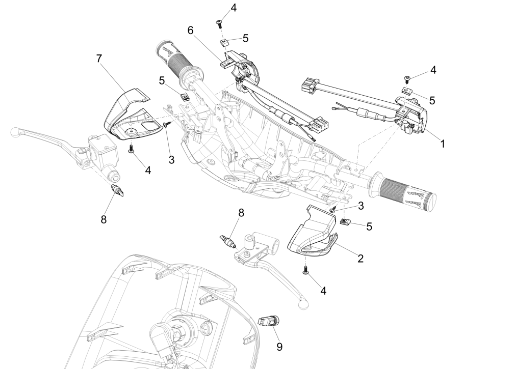 Switches - Pushbuttons Vespa Sprint 150 3V IE ABS Euro 3 2015