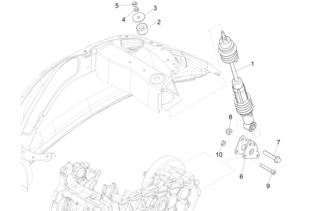 Shock Absorber Vespa Sprint 150 3V IE ABS Euro 3 2015