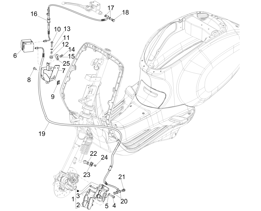 Vespa Sprint 150 3V IE ABS Euro 3 2015 brake line