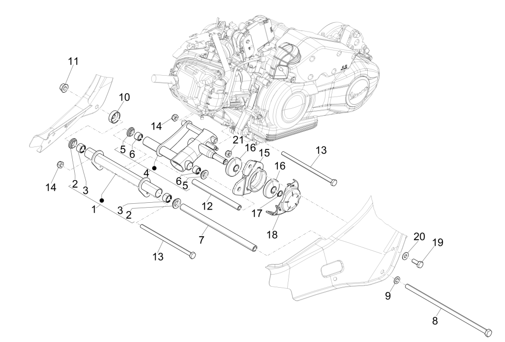 Vespa Sprint 150 3V IE ABS Euro 3 2015 engine suspension