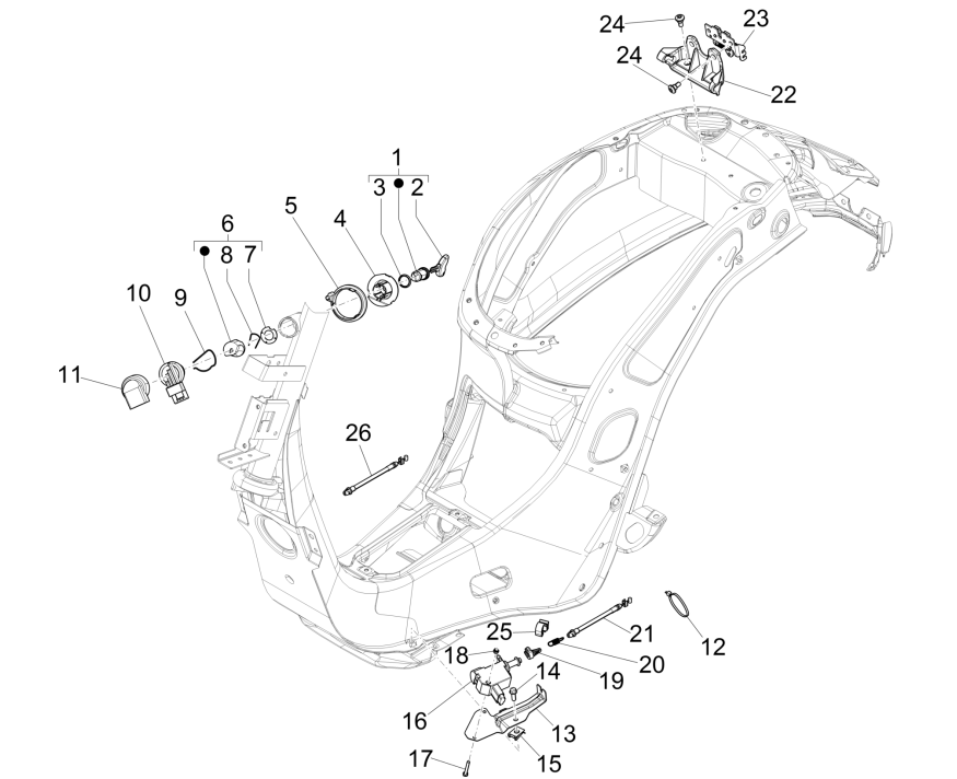 Vespa Sprint 150 3V IE ABS Euro 3 2015 ignition lock