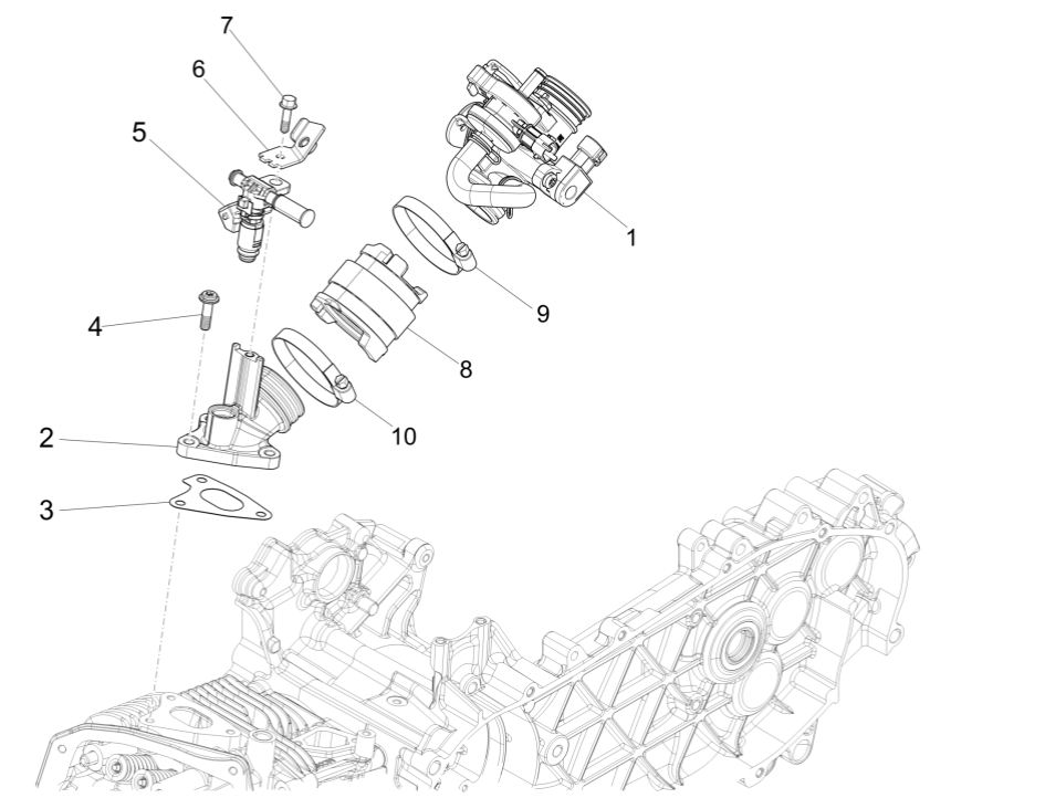 Throttle body - Injector - Intake manifold Vespa Sprint 150 3V IE ABS Euro 3 2015