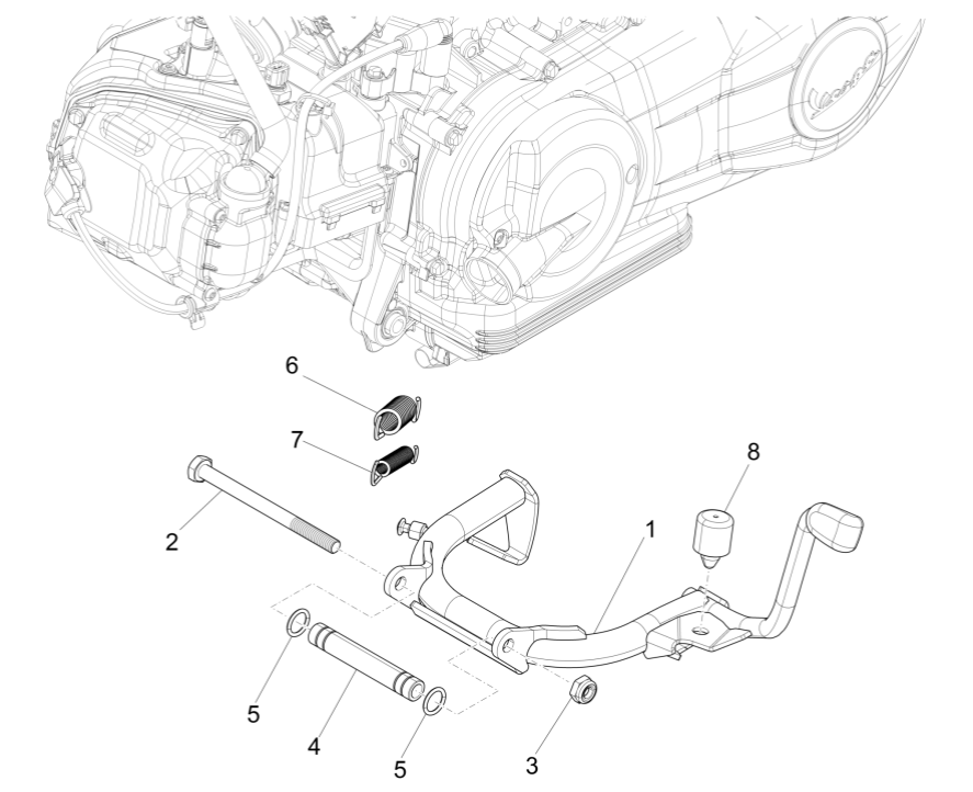 Center stand Vespa Sprint 150 3V IE ABS Euro 3 2015