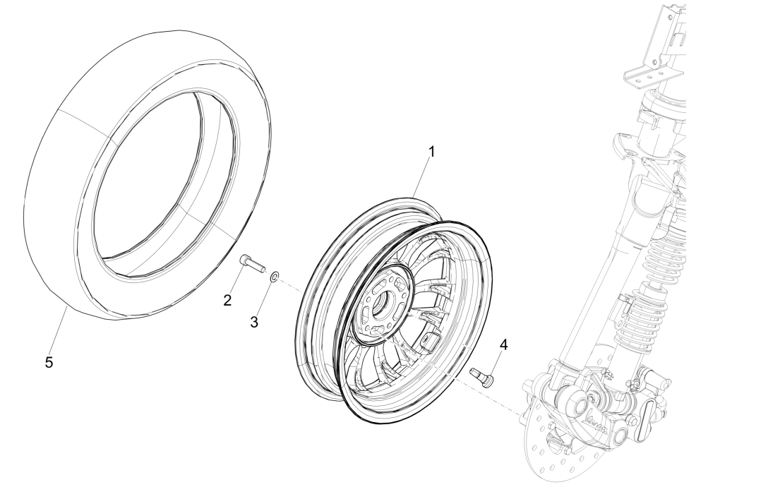 Vespa Sprint 150 3V IE ABS Euro 3 2015 front wheel