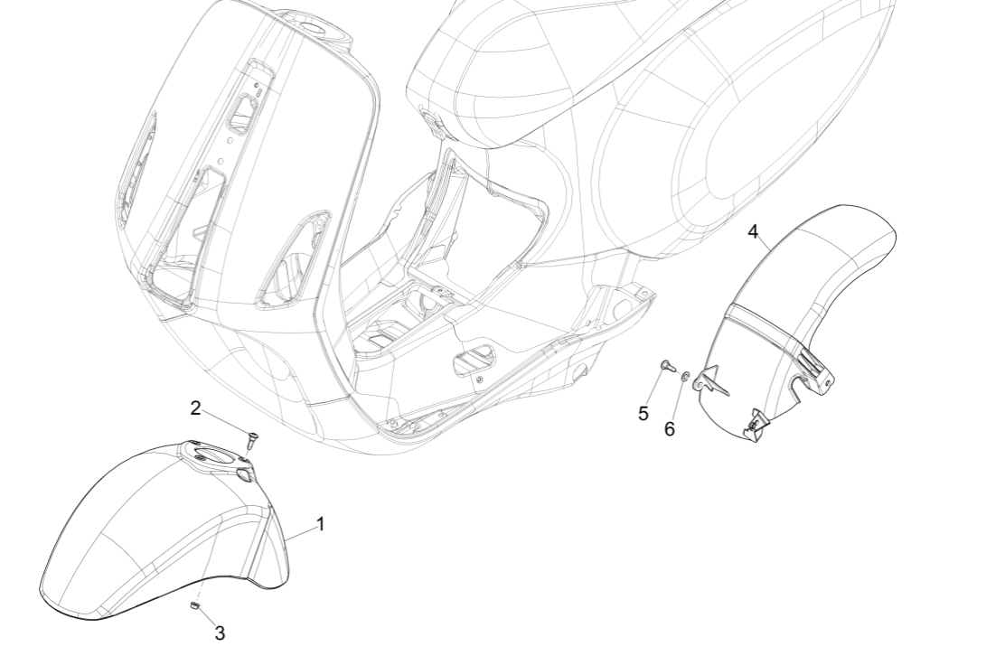 Front fender - Mudguards Vespa Sprint 150 3V IE ABS Euro 3 2015