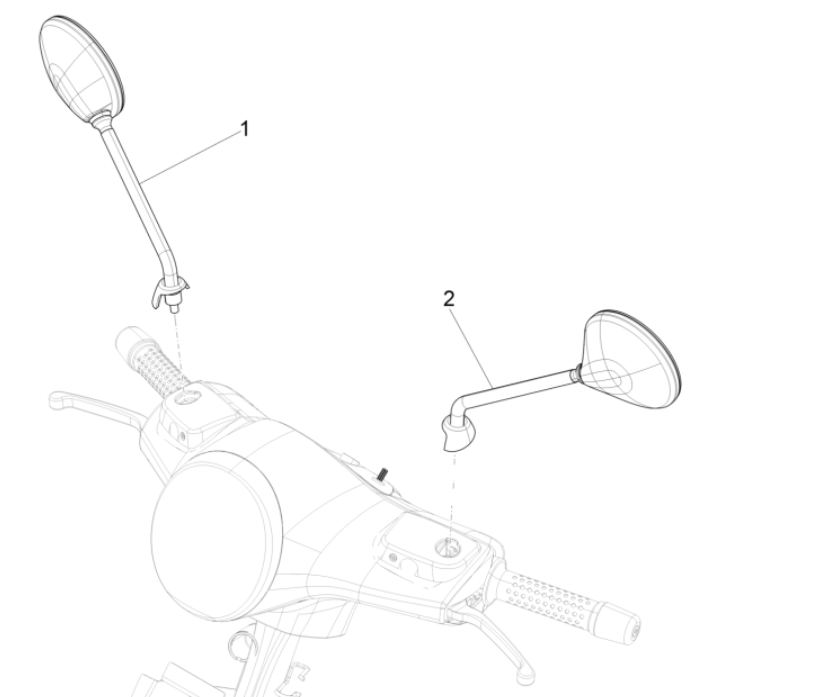 Mirrors Vespa GTS 300 Super HPE 4V IE ABS Euro 5 2020-2022