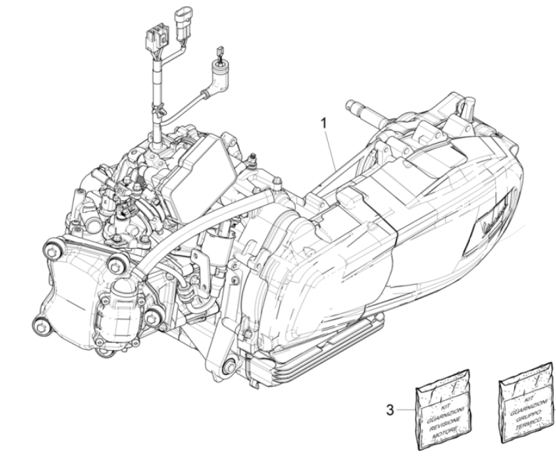 Complete engine block Vespa GTS 300 Super HPE 4V IE ABS Euro 5 2020-2022