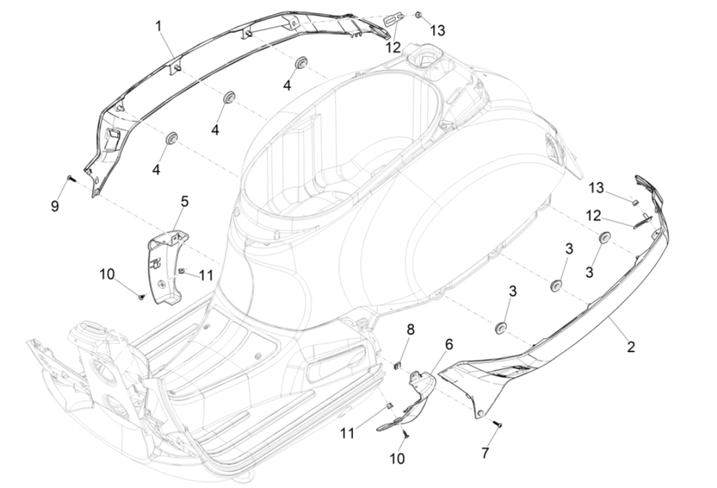 Motorcycle screens - spoiler Vespa GTS 300 Super HPE 4V IE ABS Euro 5 2020-2022