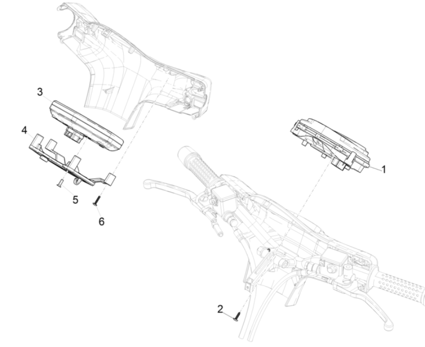 Speedometer - Cockpit Vespa GTS 300 Super HPE 4V IE ABS Euro 5 2020-2022