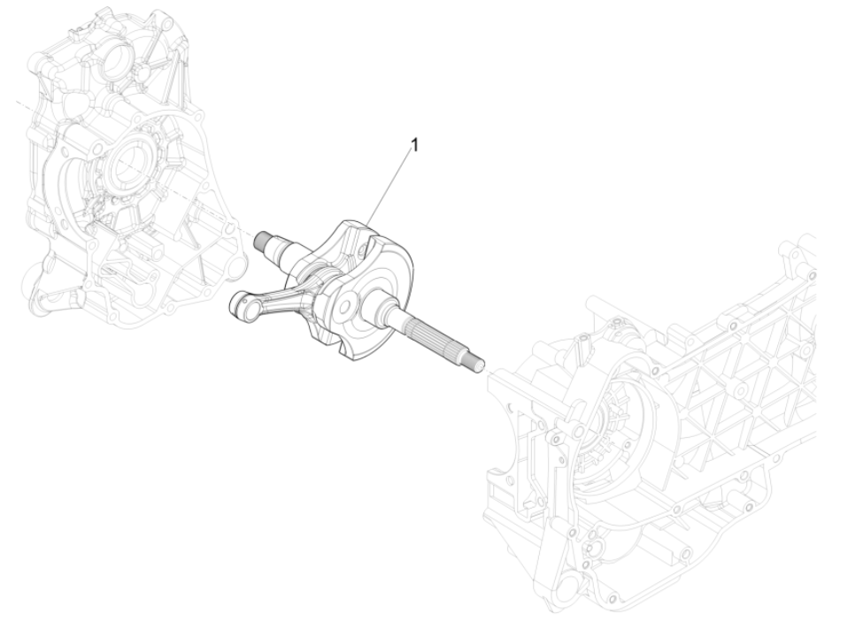 Crankshaft Vespa GTS 300 Super HPE 4V IE ABS Euro 5 2020-2022