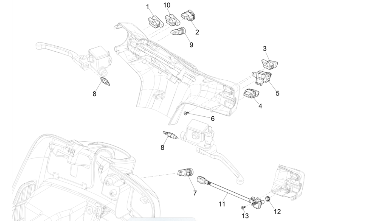 Switches - Pushbuttons Vespa GTS 300 Super HPE 4V IE ABS Euro 5 2020-2022