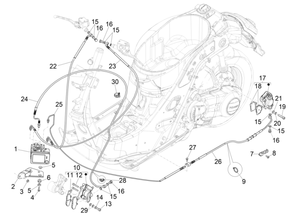 Brake parts - Vespa GTS 300 Super HPE 4V IE ABS Euro 5 2020-2022