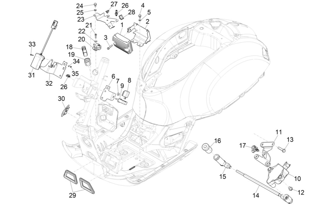 Voltage regulator - Ignition coil - Electronic parts Vespa GTS 300 Super HPE 4V IE ABS Euro 5 2020-2022